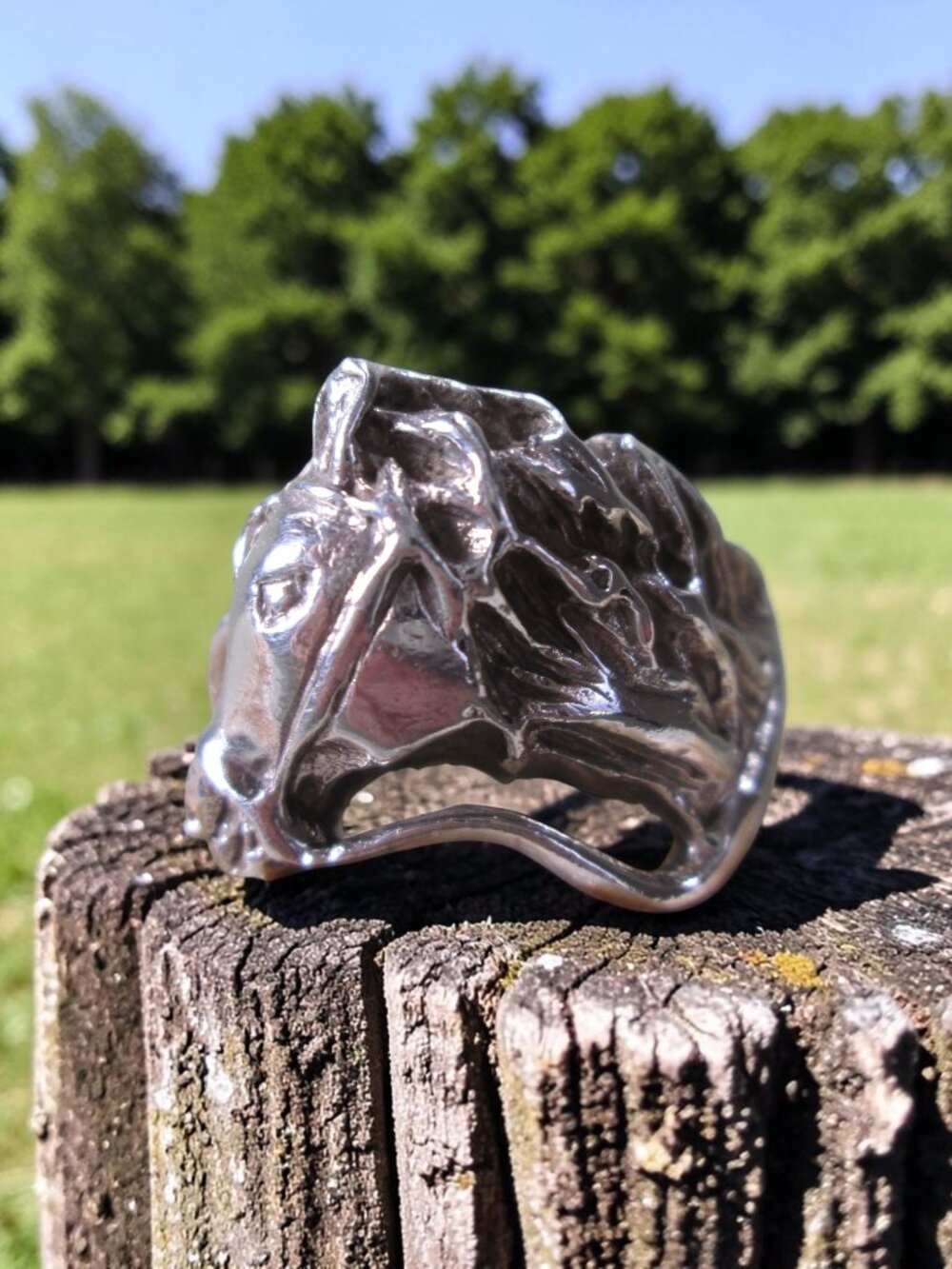 Horse Ring, Sterling Silver Equestrian Horse Design size 6